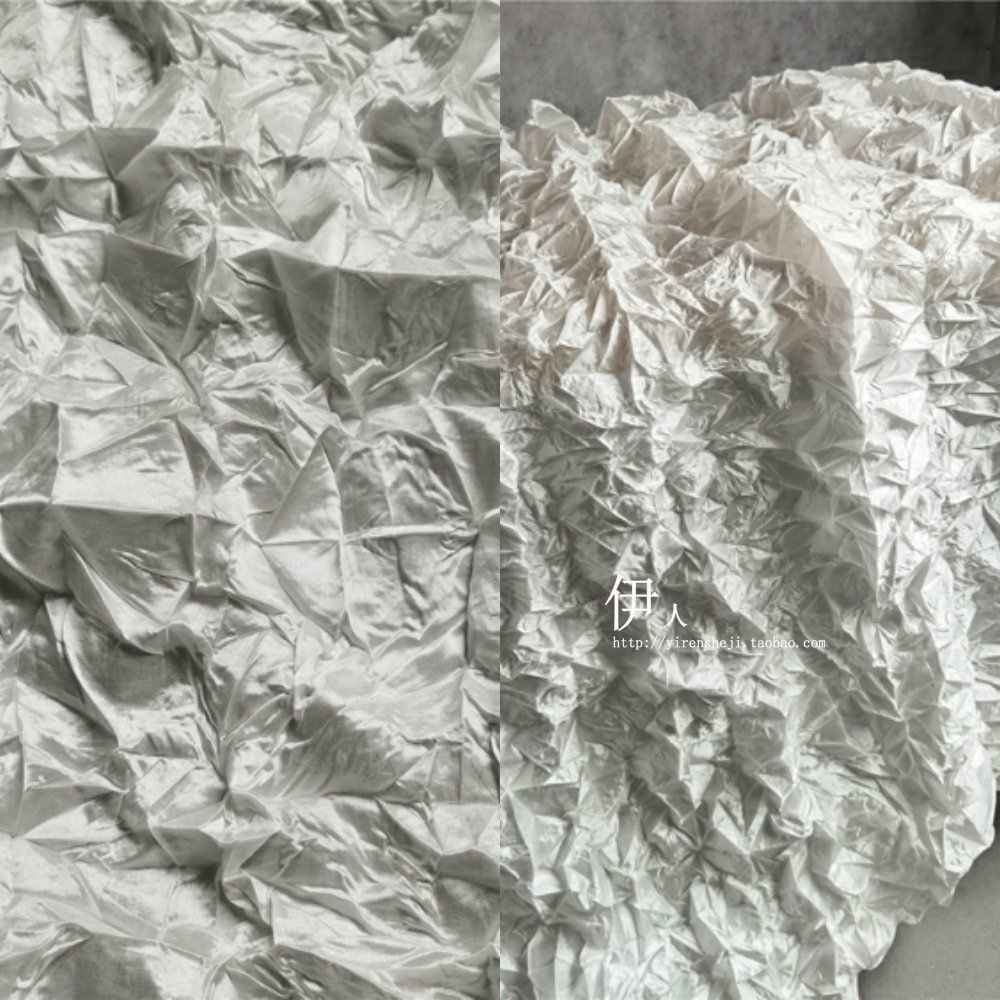婚庆布料 三宅一生起伏凹凸连衣裙面料 设计师褶皱再生服装礼服布