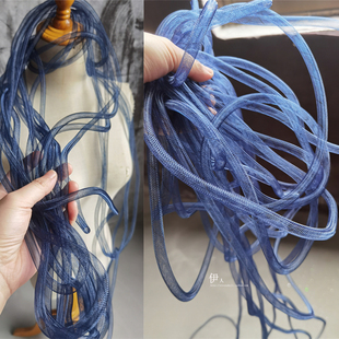 立体深深蓝扭曲管1公分网管 设计师镂空服装礼服连衣裙辅料材料管