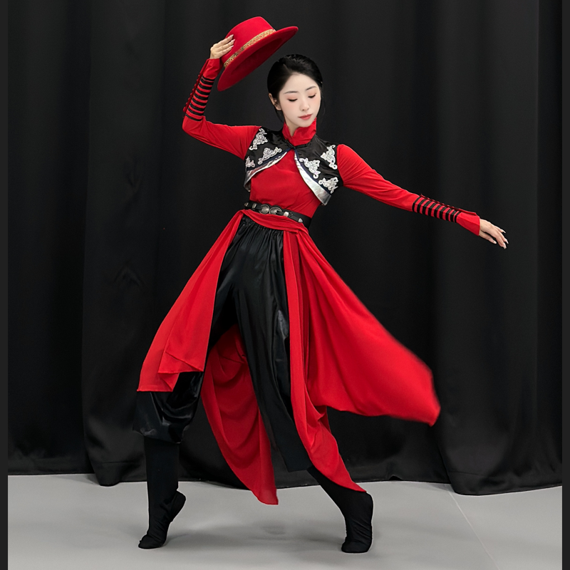 蒙古群舞走进光里荷花奖民族民间舞蹈服演出服中国风女侠风古典舞