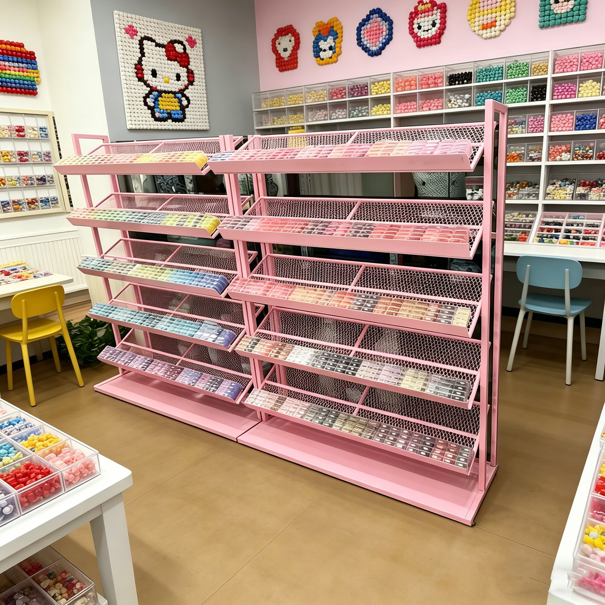 拼豆收纳架多层DIY手工透明整理架米珠材料包分装架收纳瓶置物架