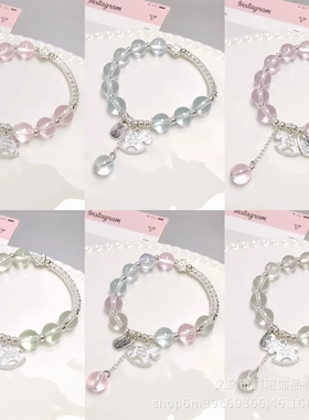 新款半镯发财小马冰透水晶手链ins小众设计高级百搭手串手饰