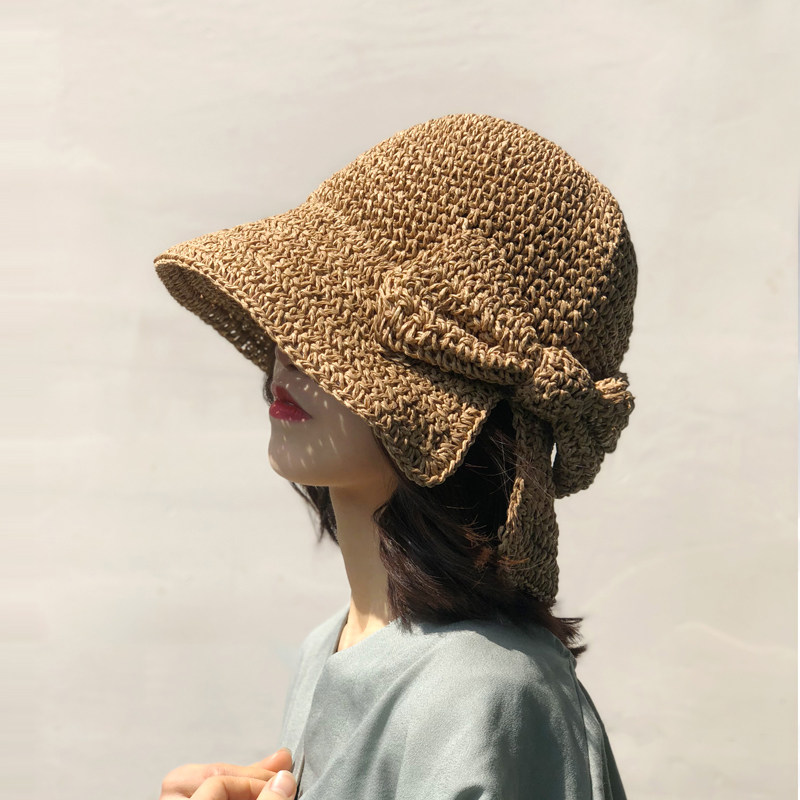 夏季防晒帽遮脸太阳帽出游海边沙滩遮阳帽时尚编织草帽逛街帽子女