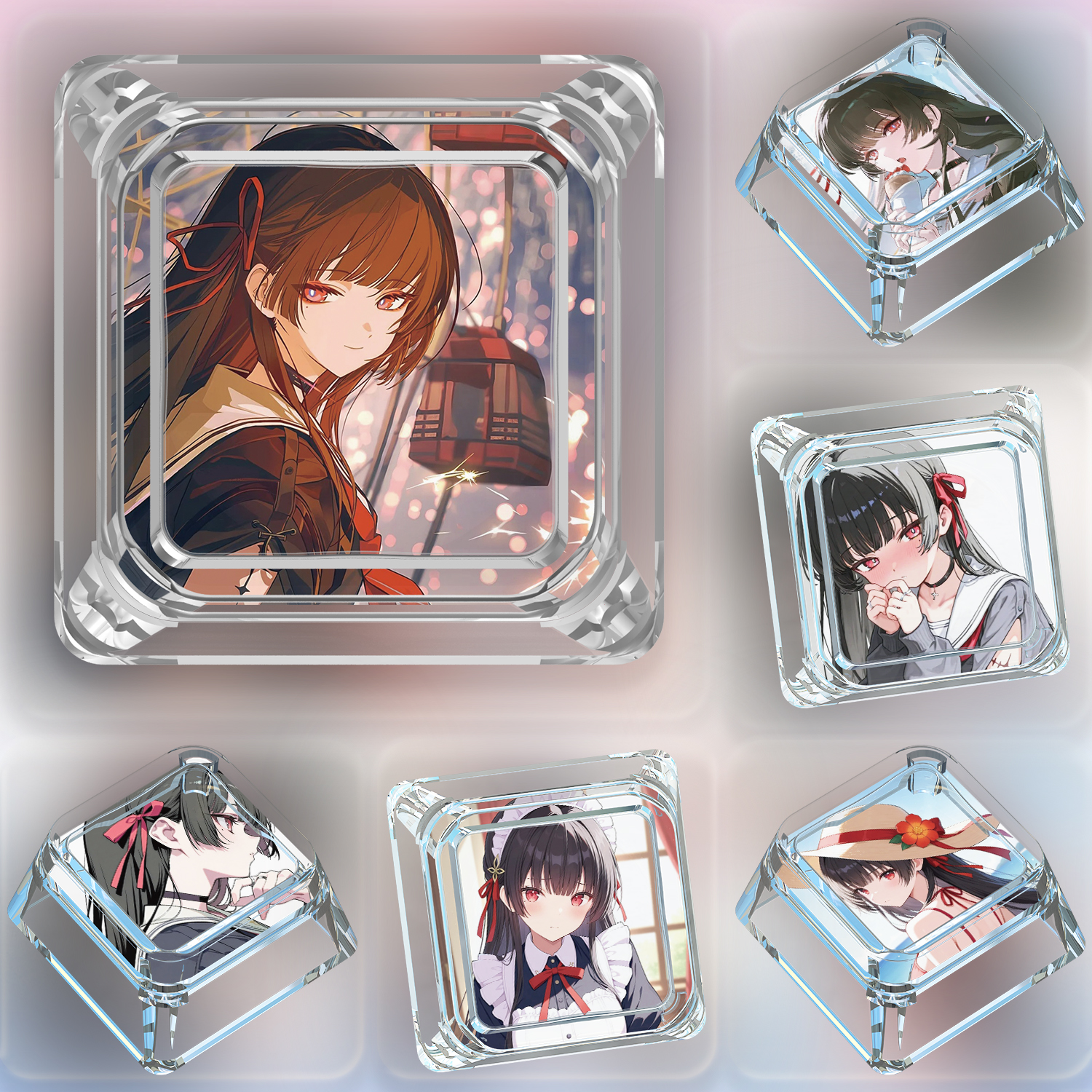 鸣潮朽叶千咲键帽单个卡通可爱十字轴二次元游戏机械键盘透光键帽