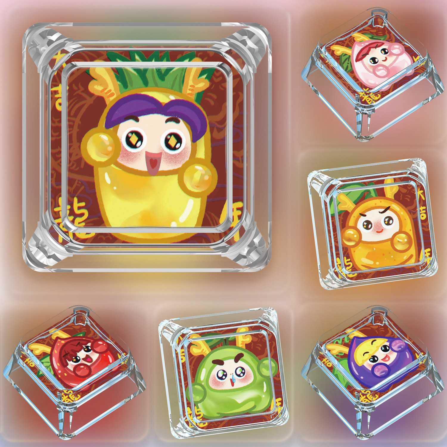 果宝特攻键帽单个陆小果菠萝吹雪橙留香卡通可爱动漫机械键盘键帽,电脑硬件/显示器/电脑周边,键帽,淘宝优惠券,粉丝福利购,淘宝优惠卷