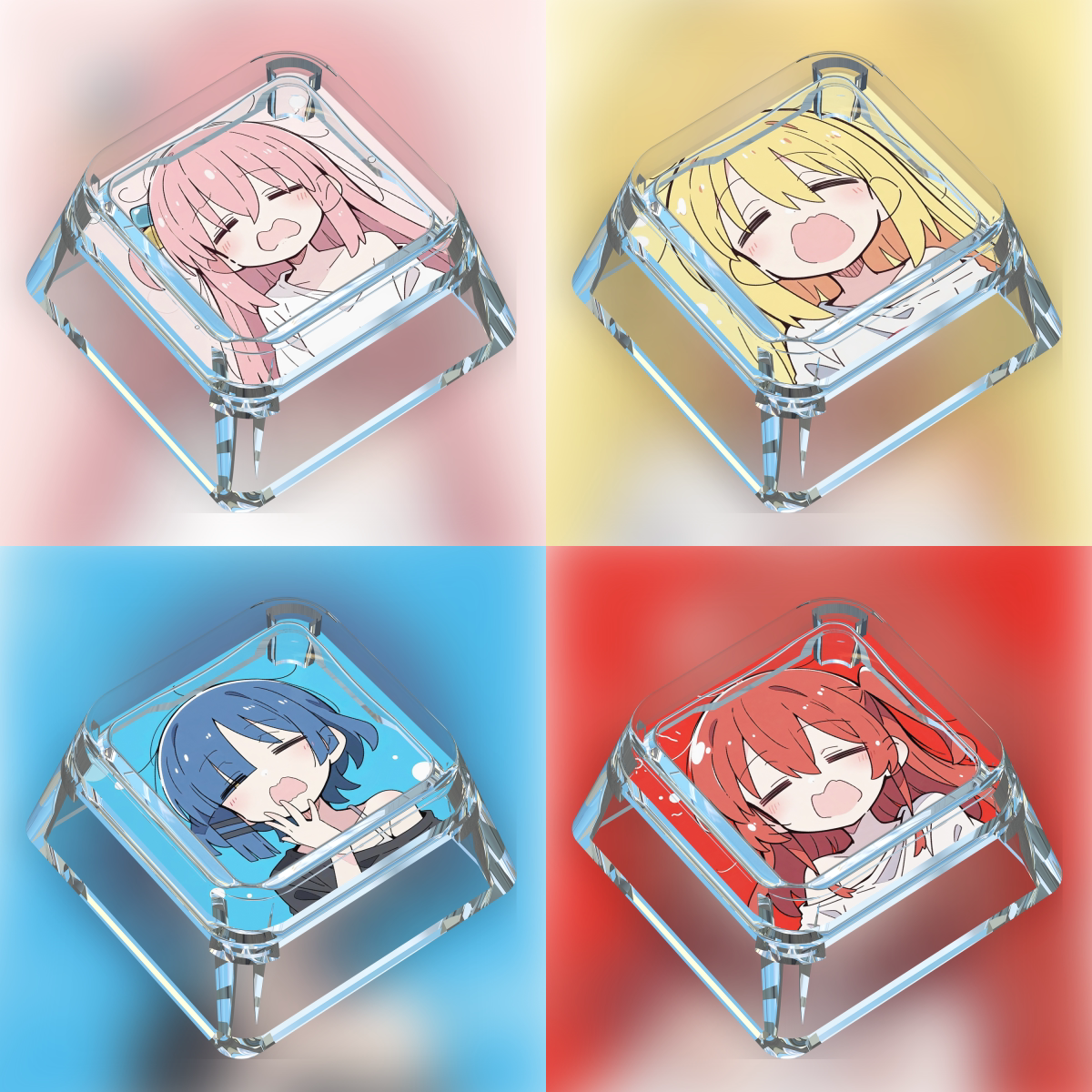 个性键帽单个山田凉卡通可爱喜多十字轴孤独摇滚机械键盘透明键帽