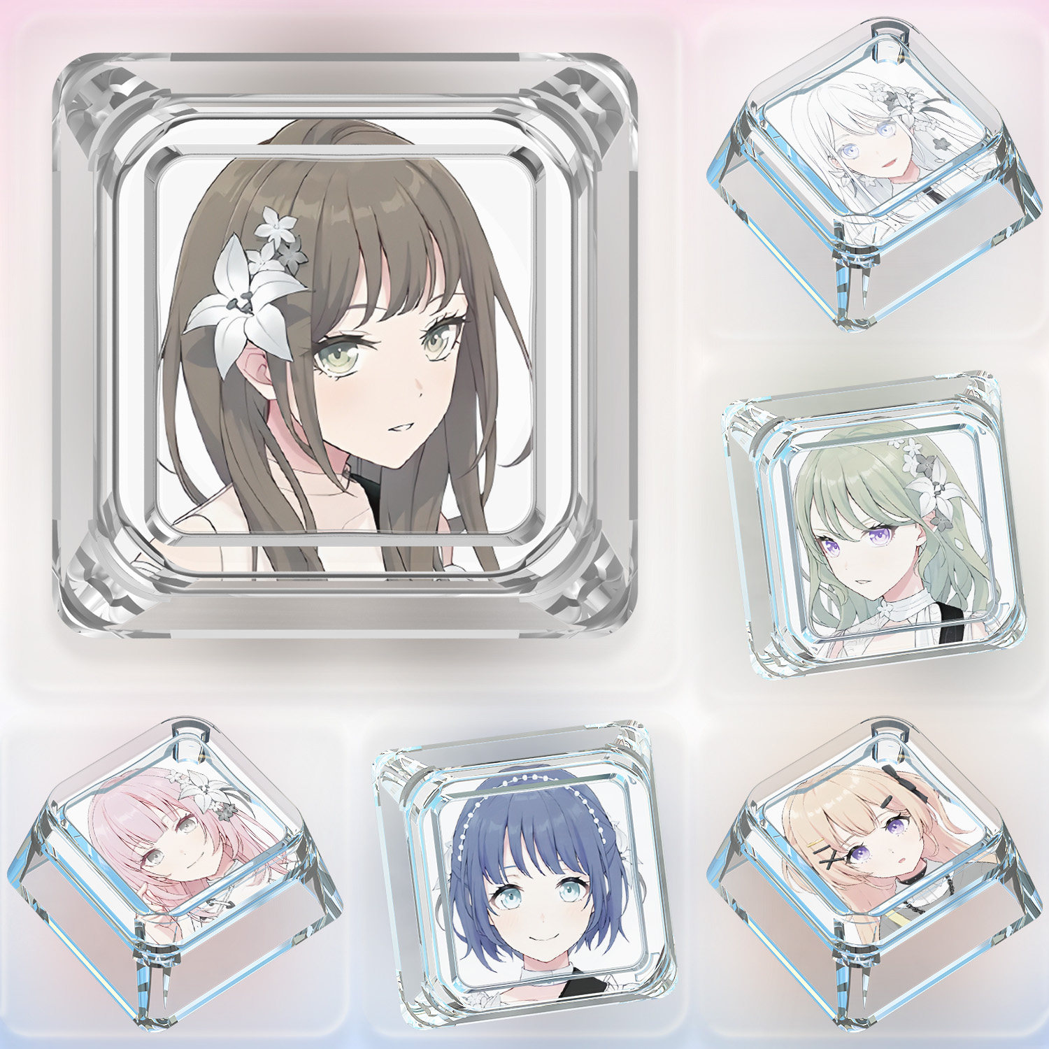 BanG Dream!系列键帽单个卡通二次元可爱机械键盘透明透光键帽