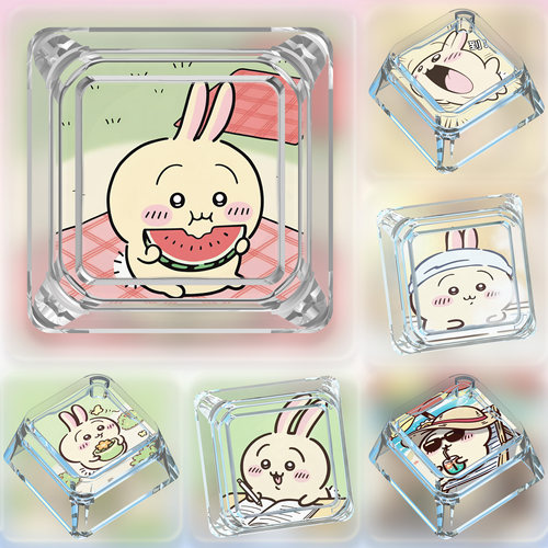 乌萨奇键帽单个表情包卡通节日盲盒机械键盘十字轴透明透光键帽