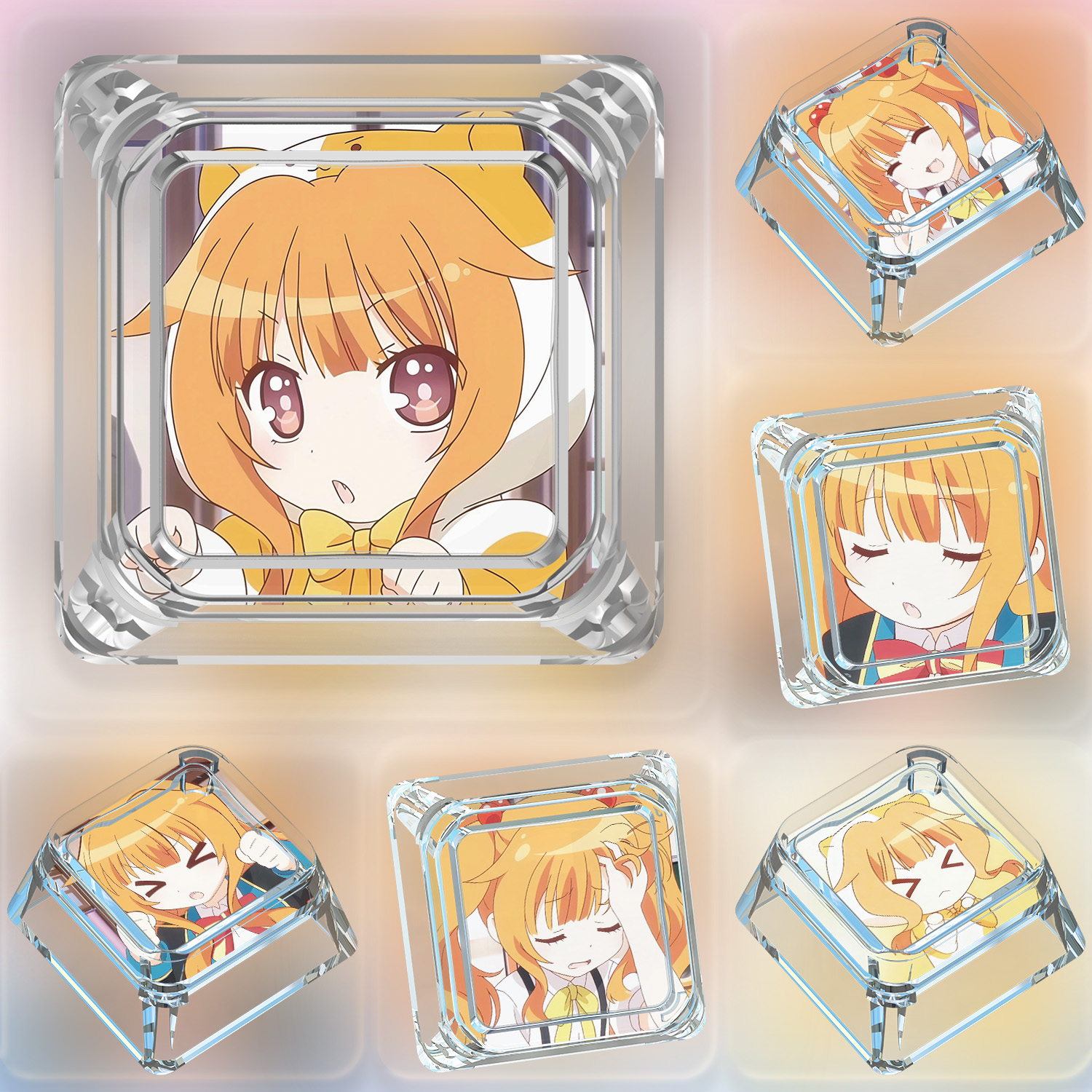 GJ部天使真央键帽单个卡通可爱动漫十字轴机械键盘透光ESC键帽