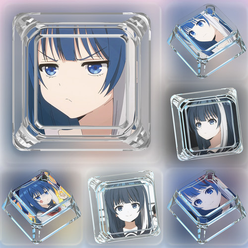 航空母键夜樱六美键帽单个卡通可爱动漫二次元机械键盘透明键帽