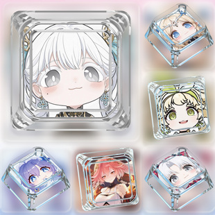 鸣潮大头图键帽单个卡通可爱十字轴客制热插拔机械键盘透光键帽