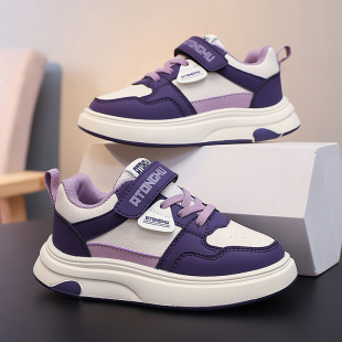 新款 男童2026春季 韩版 女童运动鞋 ABC 皮面低帮潮鞋 defier儿童板鞋