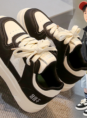 ABC defier男童鞋2025新款秋冬儿童板鞋男孩中大童小白运动鞋加绒