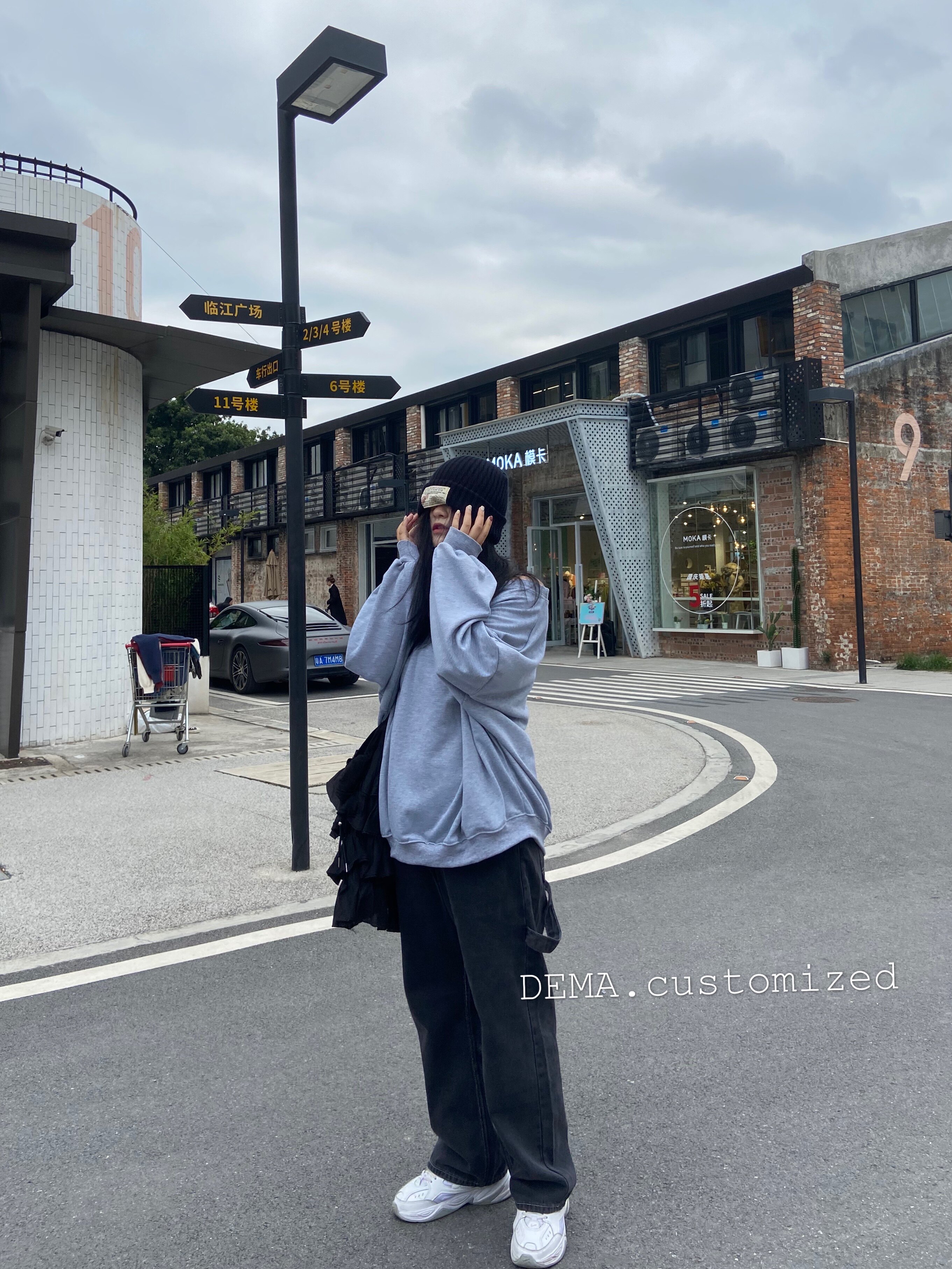 DEMA微胖简约街头长袖宽松薄款女卫衣慵懒风灰色|ruв категории Женская одежда, свитер/свитер - от Buy2taobao.com для оказания профессиональной услуги покупки агента Taobao