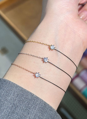 法国巴黎小红绳圆钻转运珠手链