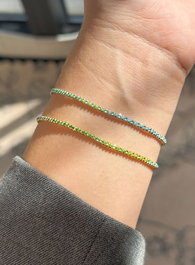 本命年18K小红绳渐变绿手链