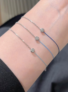 莱克因蓝圆钻红绳转运本命年手链