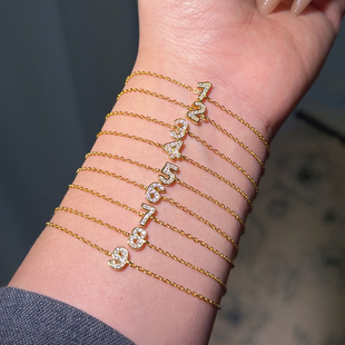 法国转运小红绳手链幸运数字lucky number双层好运礼物手工本命年