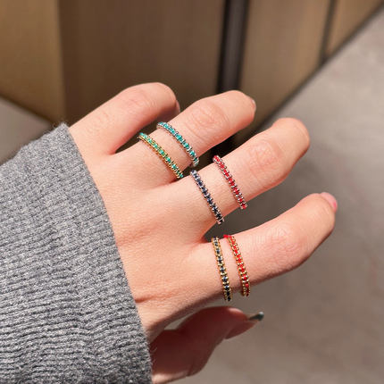 HOUHOU本命年法国红绳编制珠珠戒指情侣闺蜜幸运礼物情侣款