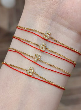 法国转运小红绳手链幸运数字