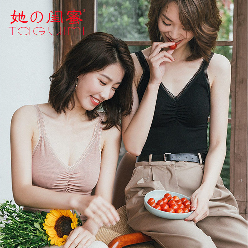 她闺蜜秋冬毛圈绒女士免穿文胸毛保暖背心