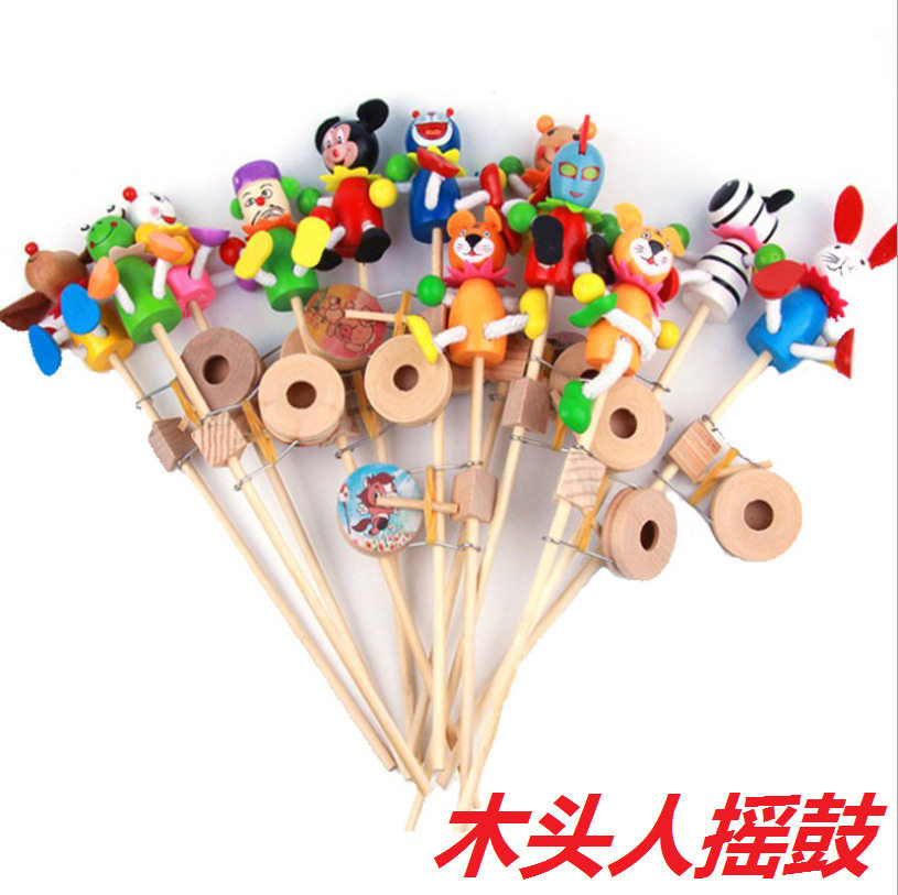 19包邮木偶摇摇鼓摇鼓地毯庙会木偶手摇鼓彩色卡通摇鼓