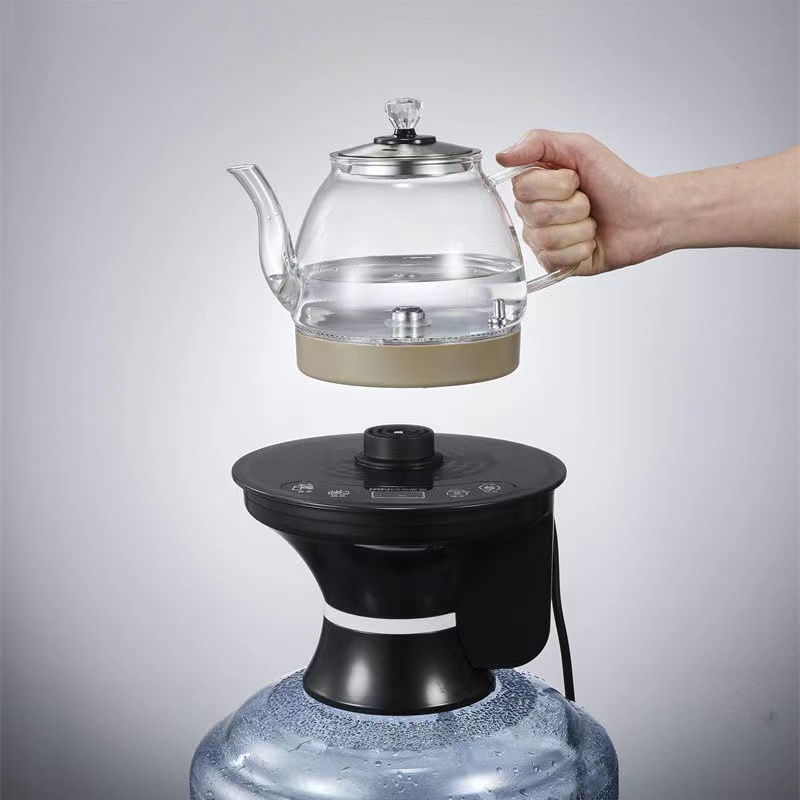 桶装水电动抽水器加热壶饮水机玻璃壶烧水壶底部上水抽水器取水器