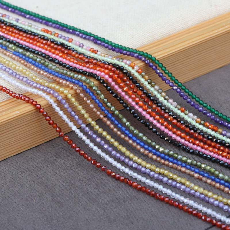 切面锆石迷你圆珠刻面散珠