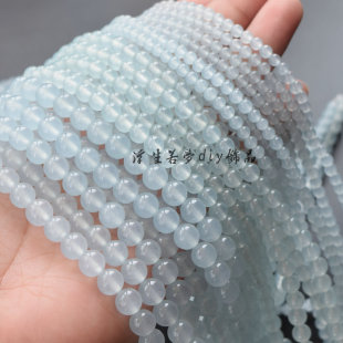 古风饰品diy饰品配件发簪diy材料 10mm优化浅蓝玉髓圆珠散珠