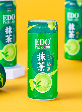 EDO港式抹茶奶茶310ml*6罐装即饮绿茶清新醇香丝滑奶茶饮料饮品