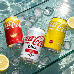 6罐装/香港版柠檬味可乐进口无糖黄罐可口可乐碳酸饮料易拉罐整组