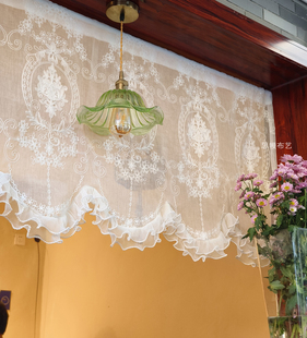 思幔复古法式 公主风古典宫廷波浪窗幔帘头拱门帘窗帘短帘半帘 韩式