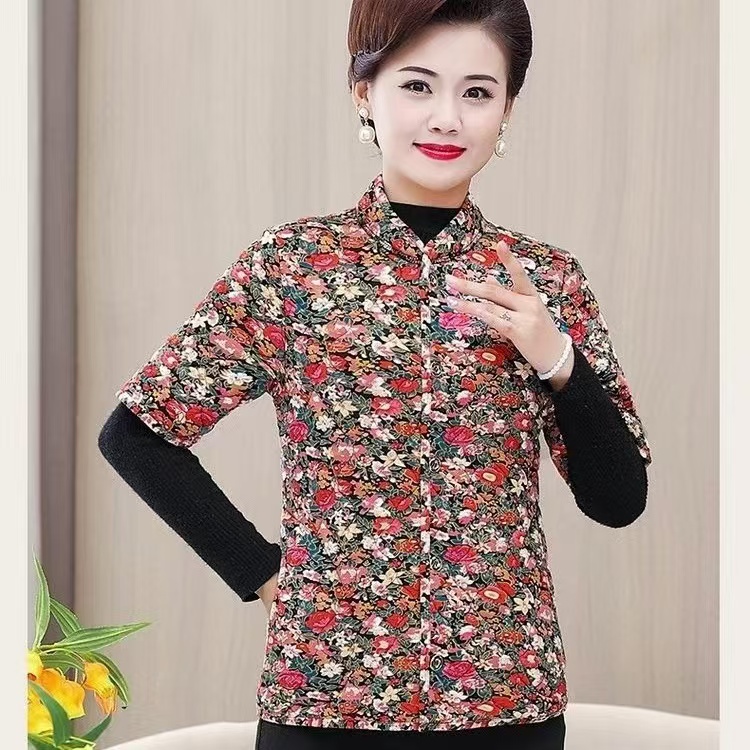 妈妈驼绒保暖马甲棉袄女加绒加厚