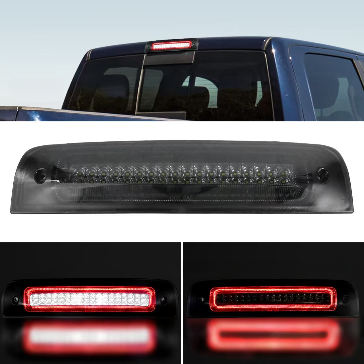 适配公羊皮卡RAM 1500 2500 09-18倒车镜后视镜转向灯熏黑流水LED