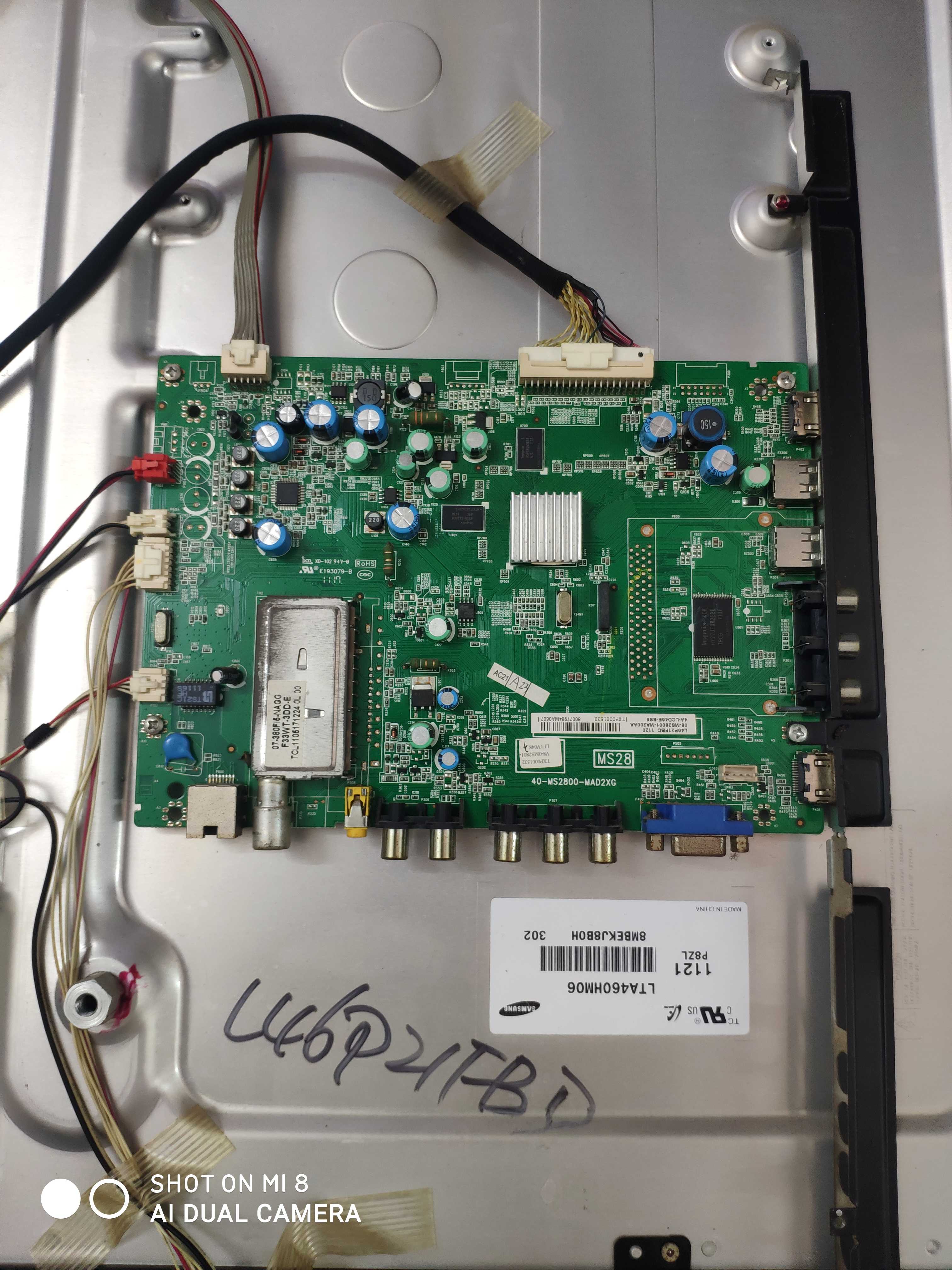 原装TCL L46P21FBD主板40-MS2800-MAD2XG 配三星屏LTA460HW06测好
