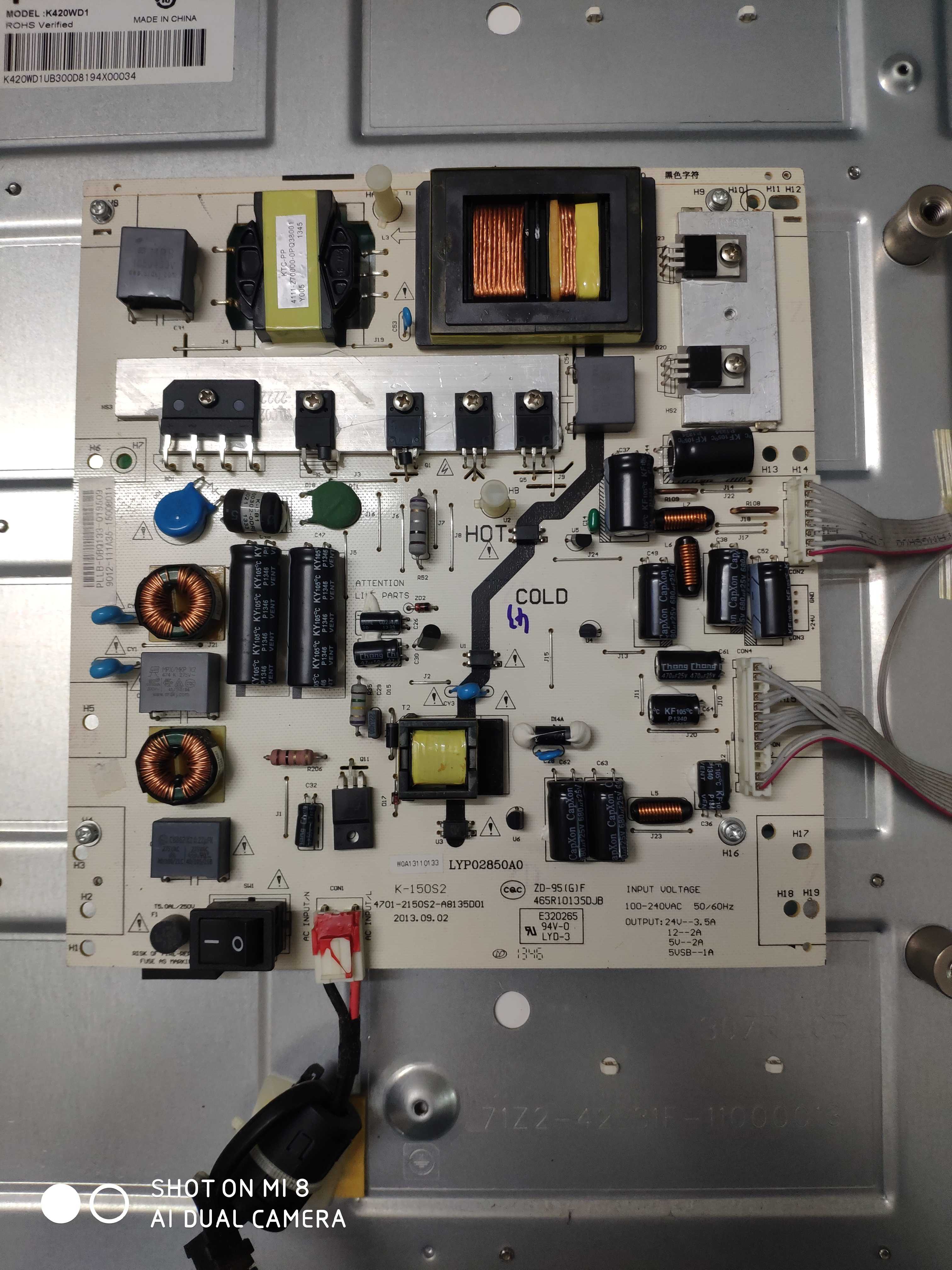 原装飞利浦42PFL1335/T3电源板 LYP02850A0 4701-2150S2-A8135D01