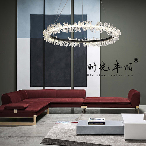 轻奢水晶圆环形餐厅客厅吊灯