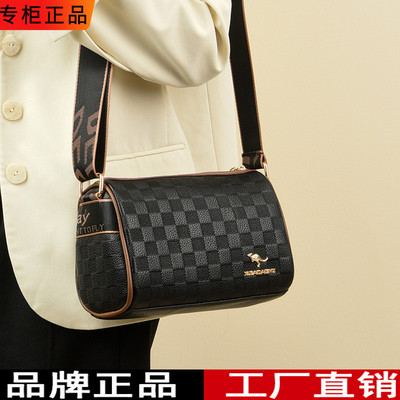 雪爱袋鼠真皮牛皮软皮女包包