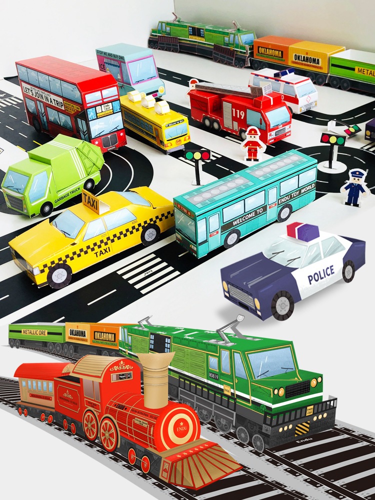 恩都儿童折纸汽车手工diy男孩