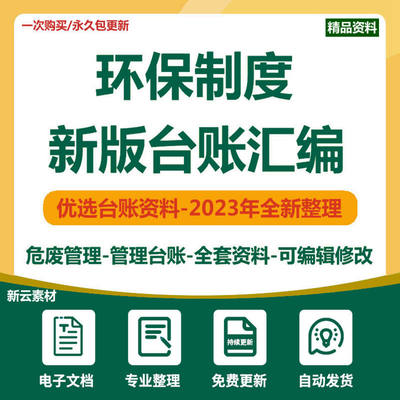 环保制度台账汇编企业危废环境管理应急预案实际案例完整模板新版