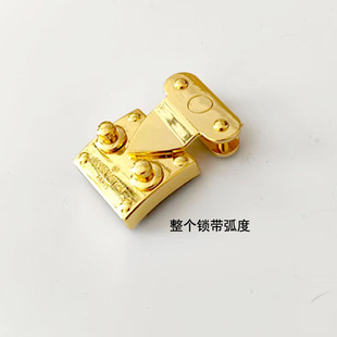 金色弧度五金锁箱包五金包锁女包锁扣精品锁五金配件合金材质