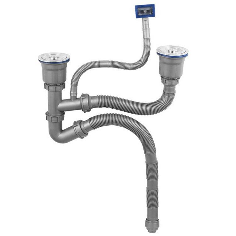 单槽双槽洗菜盆下水器菜盆落水器防臭厨房水池双槽大管下水器