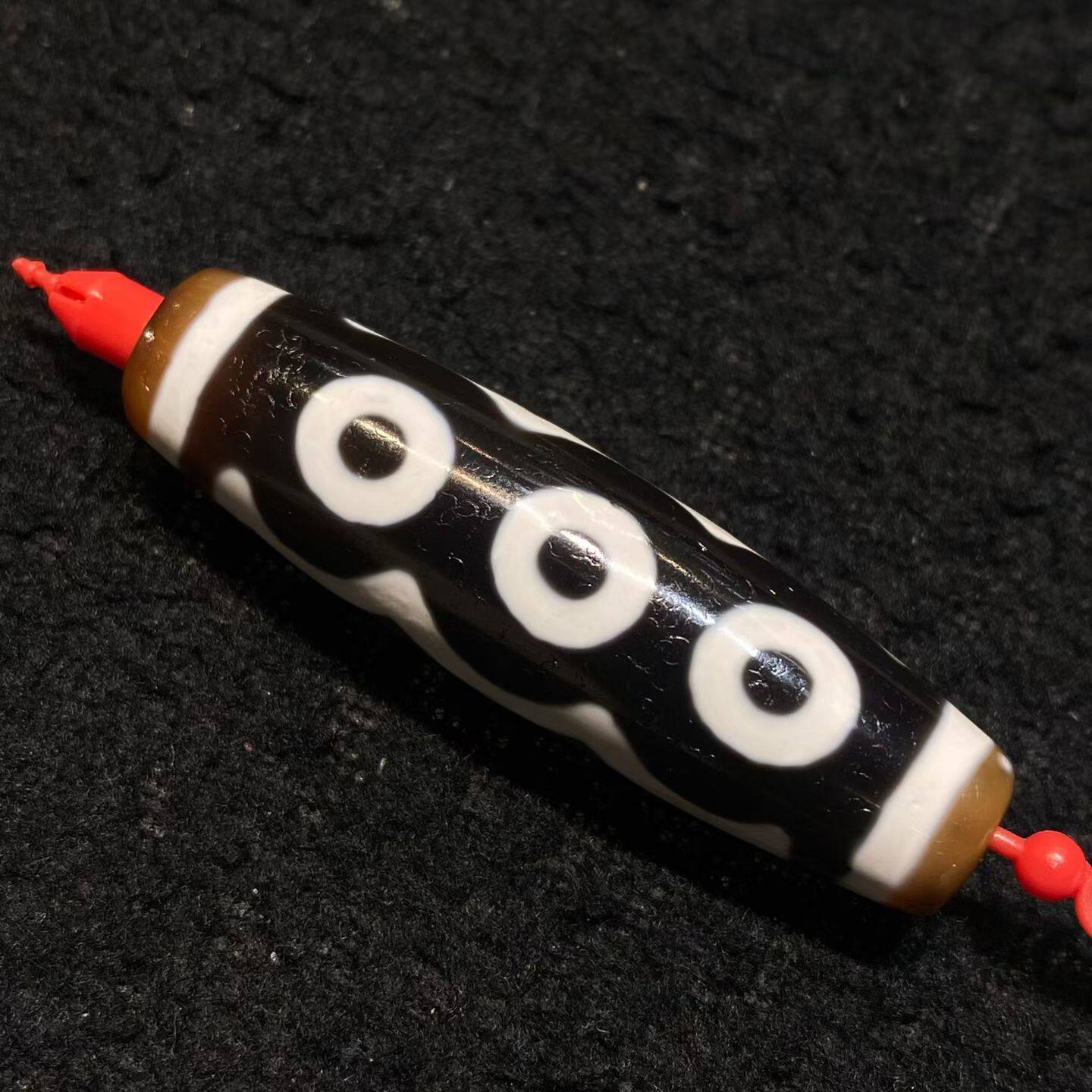 一物一拍 台湾聚缘天珠【藏传古风五眼天珠】尺寸 44.2&times;12mm左右