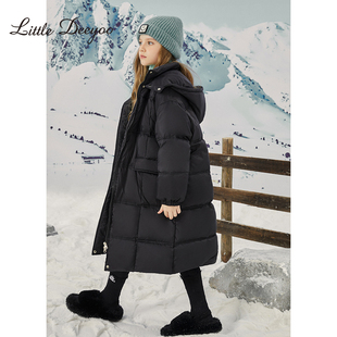 女童羽绒服长款2026冬装新款90白鸭绒儿童中大童过膝保暖新年外套