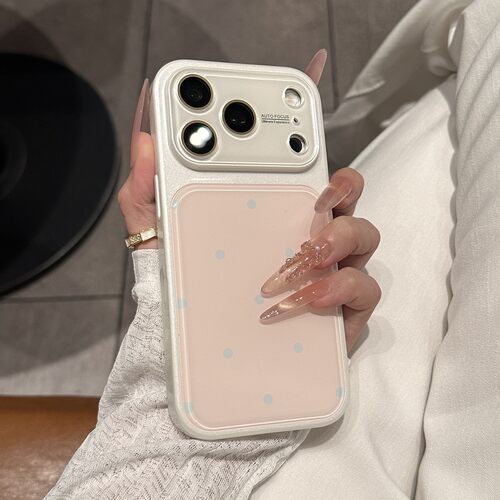 新款ins风撞色波点立体秒变适用iPhone17promax手机壳苹果16pro全包15简约14高级感13PM少女软边镜头膜保护套