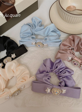 小香风高级感法式蝴蝶结大肠圈蓝色甜美网红简约扎头皮筋头饰发圈