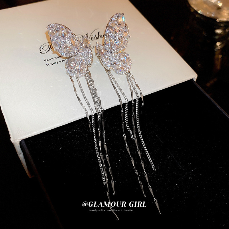 超仙锆石半边蝴蝶流苏耳骨夹韩国小众百搭耳夹时尚轻奢耳环女,饰品/流行首饰/时尚饰品新,耳夹,淘宝优惠券,粉丝福利购,淘宝优惠卷