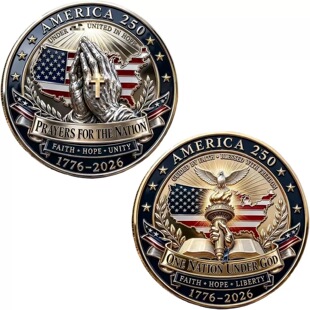 新款250th Anniversary Prayer Challenge Coin250祈祷挑战币