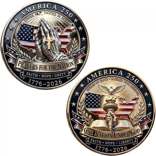 新款250th Anniversary Prayer Challenge Coin250祈祷挑战币