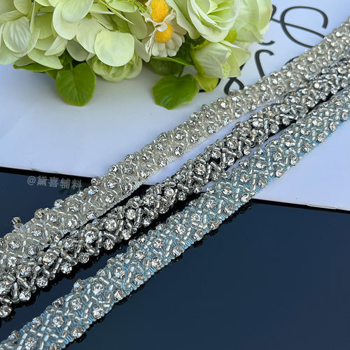 小香风花边重工水钻缝珠辅料diy