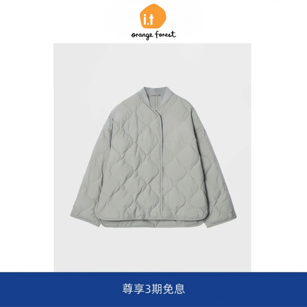 it :orange forest菱格纹理绗缝羽绒服夹克女 2025年秋季新款外套